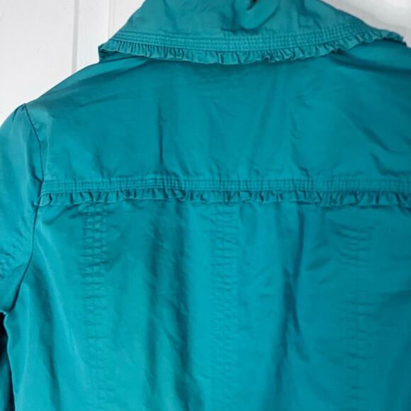 Candies Y2K Trench coat-Size M-Teal with ruffles and bow in the back - Picture 5 of 11
